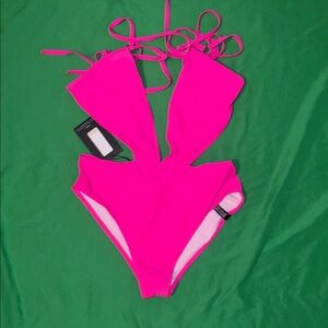 PrettyLittleThing Hot Pink One Piece Swimsuit